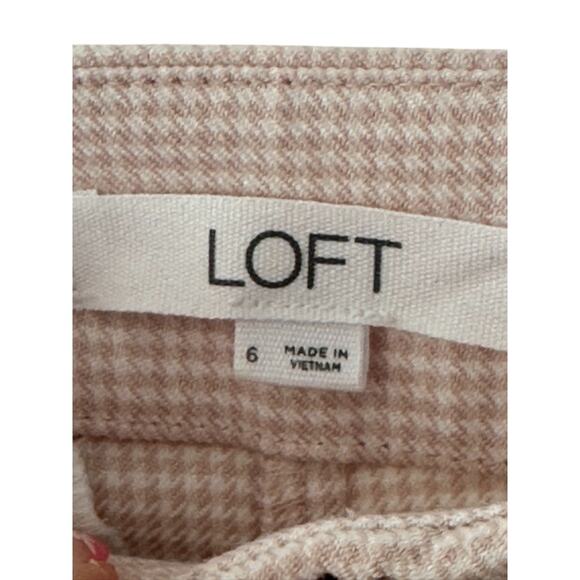 Ann Taylor LOFT Pink & White Check Print Cropped Pants Women's Size 6 - Picture 6 of 6